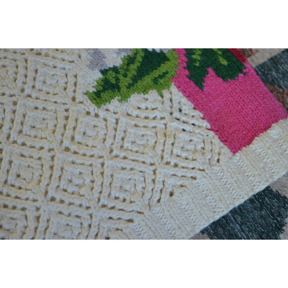 Vintage 80s Adrienne Vittadini Petites Size S Crochet Floral Grannycore Cardigan - Picture 16 of 16